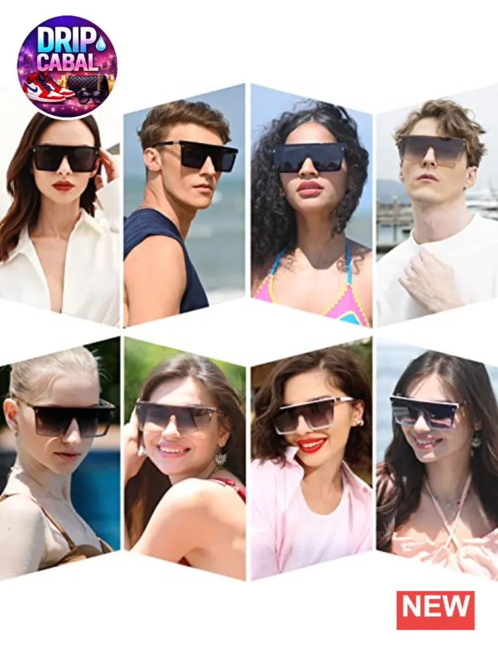 Oversized Square Sunglasses for Women Men UV400 Flat Top Big Shades
